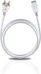 Oehlbach Powercord C13 toitejuhe kahe pistikuga ja IEC toitepistikuga 1,5 m valge