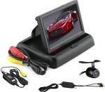 BW&reg; 4,3-tolline kokkupandav v&auml;rviline auto tahavaate monitor + auto tagantvaates&uuml;steem traadita veekindel CCD tagavarakaamera