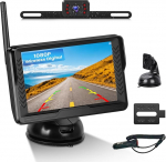 OiLiehu Wireless R&uuml;ckfahrkamera Kit, 4,3 Zoll HD Monitor Einfache Installation 1080P 120&deg; Weitwinkelkamera Infrarot Nachtsicht IP68 Wasserdicht Digital Signal Backup System f&uuml;r Auto DC 12V