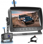 Hodozzy traadita digitaalne tagurduskaamera komplekt 7-tollise IPS-ekraaniga ja AHD-kaamera &ouml;ise n&auml;gemisega veekindel tagurduskaamera traadita parkimisabi tagurduskaamera auto veoautole