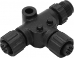 Tonysa NMEA 2000 T adapter, 3 portiline 5-poolne M12 keermega, NMEA2000 T t&uuml;&uuml;pi pistik, M12 jaotuspistik, toetus t&auml;iendavate kuvarite, andurite v&otilde;i muude seadmete &uuml;hendamiseks