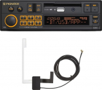 Pioneer SXT-C10PS-AN Autoradio 1-DIN: Retro disain koos kaasaegse tehnoloogiaga, Bluetooth, DAB+, USB, AUX, RGB valgustus, 13-bandiline ekvalaiser, komplekt koos DAB-antenniga.