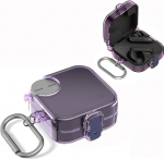 Miski Buds Pro 2 puhul CMF Buds Pro 2 selge TPU k&otilde;rvaklappide &uuml;mbris koos karabiiniga kommiv&auml;rvid pehme k&otilde;rvaklappide &uuml;mbris t&auml;ielik kaitse CMF poolt Miski Buds Pro 2 lilla