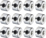 hankimine kaart 1/8 "Bore tsingitud s&uuml;sinikterasest varrekaelad 3/8" OD 1/4" laius Lock Axle Collar Clamp (&otilde;&otilde;nes, kerge) 12 tk komplekti