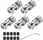 sourcing map Swivel Universal Joint Shaft Coupling 5 mm to 5 mm Inner Diameter L23 x D11 with Screws and Wrench for RC Model Pack of 5