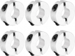 sourcing map Schaftmanschette, 12 mm Bohrung, doppelt geteilte Aluminiumlegierung, Klemmwellenmanschetten mit M4-Schraube f&uuml;r industrielle Automatisierung, F&ouml;rderbandsysteme, 6 St&uuml;ck