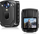 CAMMHD W1 HD 3840 * 2160P kehakaamera 10-12 tundi videosalvestust IP68 veekindel H.265 videokoodiga &ouml;ise n&auml;gemise kehakaamera kaasaskantav kehakaamera 2 360&deg; p&ouml;&ouml;rleva klambriga (128GB TF-kaardiga)