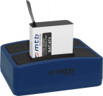 1-4 akupakett + Dual USB autolaadija koos Micro USB kaabliga Rollei Actioncam 430 (4 K WiFi Full HD) jaoks