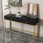 NIZAME Metallist konsoolne diivanilaud 2 sahtliga, dekoratiivne metallist konsoollaud, esikusse sisenemise laud, akentilaud elutuppa, esikusse (v&auml;rv: Style 1, suurus: 100 x 30 x 85 cm)