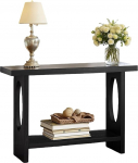 Konsolentisch Holz Flurtisch Schmal Console Table Beistelltisch f&uuml;r Eingang Flur Wohnzimmer Hinter der Couch(Nero,120cm/47.2in)