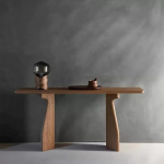 Konsolentisch Massivholz f&uuml;r Flur, Schmaler Langer Sofatisch Landhausstil, Rustikaler Beistelltisch Rechteckig f&uuml;r Wohnzimmer, Eingang & Flur, Vintage Design, Braun