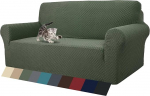 MAXIJIN Jacquard diivanikate 3 istekohaga 1 tk Diivanikate libisemisvastane kaitsekate Diivan elutuppa Stretch katted koertele lemmikloomadele libisemisvastaste vahtudega (3 istekohaga, armee roheline)