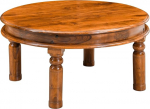 Massivmoebel24.de Oxford &uuml;mmargune kohvilaud akaatsiapuidust #0330 koloniaalstiilis, mesi, lakitud, 90 x 90 x 45 cm, t&auml;ispuidust telerilaud, k&uuml;ljepoolne laud
