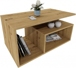 Kohvilaud koos hoiukambriga, 90 x 50 x 44 cm, kaasaegne elutoa laud retroh&otilde;ngulises Loft disainis, vastupidav diivanilaud, vastupidav ja kriimustuskindel, k&auml;sit&ouml;&ouml;nduslik tammepuit