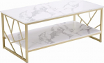 Kohvilaud 110 x 50 cm - valge elutoa laud koos hoiuruumiga, MDF marmorist diivanilaud, kaasaegne kohvilaud elutuppa