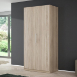 FORTE CADIXO garderoobikapp 100, kaasaegne kapp 2 p&ouml;&ouml;rdukse ja riiuliga, puukomposiit, Sonoma tammepuust, laius 100,9 cm, k&otilde;rgus 212,9 cm, s&uuml;gavus 58,9 cm.