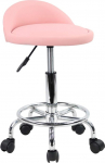 KKTONER Ratastooli kontoritool P&ouml;&ouml;rlev tool Reguleeritava k&otilde;rgusega p&ouml;&ouml;rlev tool madala selja ja jalatoega PU nahast roosa