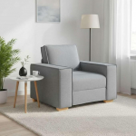 Diivan Stuhl Hellgrau Stoff 100x78x84 cm Modernes Polstersofa mit Armlehnen, Bequemes Loungem&ouml;bel f&uuml;r Wohnzimmer und B&uuml;ro, Einfache Montage
