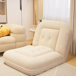 Laisk diivanvoodi, eemaldatav/pestav sametkangast kate, kokkupandav, &uuml;hekohaline diivanvoodi elutuppa, k&uuml;laliskasutuseks, valge, 140 x 85 cm