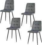 HTI living Mesa Velvet S&ouml;&ouml;gitooli komplekt 4 Velvet Grey
