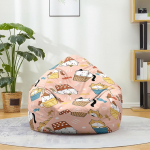 Bean Bag ilma t&auml;idiseta, Lazy Lounger Bean Bag Chair Cover, Cat Print Linen Bean Bag Cover, M&auml;nguasjade hoidmise istmepadi lastele ja t&auml;iskasvanutele (roosa, 130 x 150 cm)