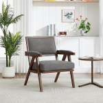 Mid-Century Modern kangast Lounge Chair, &uuml;he k&auml;etugedega diivanitool, puidust raam, polsterdatud lamamistool, sobib elutuppa, magamistuppa, &otilde;ppetuppa, kontorisse, kaunistamiseks (Hall)