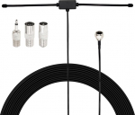 BOOBRIE FM DAB antenn 75 Ohm koos 3M pikenduskaabliga ja 3 tk F-t&uuml;&uuml;pi TV/RCA universaaladapteriga Bose Wave, Yamaha, JVC, Pioneer, Panasonic, audio/visuaalsete s&uuml;steemide ja Bluetooth-vastuv&otilde;tja jaoks.
