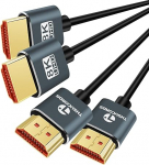 Thsucords Ultra Thin 8K 4K HDMI kaabel 5 m Pack of 2 Slim Flexible Soft High Speed HDMI 2.1 Support 4K@120Hz 8K@60Hz 48Gbps Compatible with Roku TV/HDTV/PS5/Blu-ray