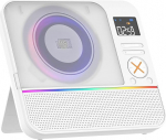 MONODEAL 2026 kaasaskantav CD m&auml;ngija RGB valgusega, HiFi Stereo s&uuml;steem, kaasaskantav CD m&auml;ngija, Bluetooth, laetav Discman k&otilde;lariga ja FM raadioga, uneaeguriga