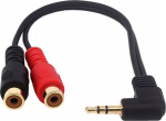 wpeng RCA Jack adapteri kaabel, kullatud 90 kraadi t&auml;isnurga 3,5 mm kuldne 1/8" TRS Stereo Male to Dual Female RCA Jack adapteri kaabel (0.6ft/20cm)