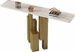 Sinterstein-Konsool f&uuml;r den Eingangsbereich, Schmaler Flurtisch Hinter dem Sofa, Schwerlast-Eisenrahmen, f&uuml;r Wohnzimmer, Schlafzimmer und Diele(White+Gold,100cm/39in)