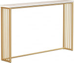 Telefontisch Schmal, Heizk&ouml;rperregal mit Metallrahmen, Konsolentisch aus Holz f&uuml;r Wohnzimmer, Schlafzimmer und Flur, Einfache Montage(Gold,100x20x80cm/39x8x31in)