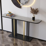 Moodne konsoollaud, konsoollaud, sissep&auml;&auml;sulaud, pikk akentne fuajeelaud, kaasaegne akentne laud riiulitega elutuppa, koridori, fuajeesse (must B, 120cm)