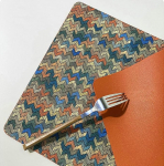 Tischset Rechteckig Leder, 8er Set Bohemia mit Wellenmuster Platzset & K&uuml;stenfahrer, Tischset f&uuml;r K&uuml;chen, Orange, 30x45cm