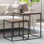 Stapelbare Couchtische f&uuml;rs Wohnzimmer als 2-teiliges Set aus Holzwerkstoff und Metall - Couchtisch-Kombination mit Stauraum f&uuml;r einen stilvollen Flur und Wohnbereich