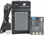 DSTE NB-2L Li-ion Battery (2-Pack) and Micro USB Charger Compatible for Canon PowerShot G7 G9 S80 VIXIA HF R100 HG10 HV40, EOS 400D Digital Rebel XT XTi FVM200 Digital Camera such as BP-2L5 BP. -2LH