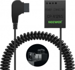 NEEWER D Tap to NP-W126S Dummy aku koos kaabliga V Mount aku jaoks, stabiilne pidev toiteallikas D Tap toiteadapter, mis &uuml;hildub Fujifilm X100VI X-T200 X-S10 X-E4 X-T30 II X-Pro3, CP-W126S-ga
