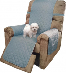 U-NICE HOME Liegestuhlbez&uuml;ge, wendbar, Haustierbez&uuml;ge f&uuml;r Hunde, mit elastischen B&auml;ndern, wasserabweisend, Rautensteppung (71,1 cm, &Uuml;bergr&ouml;&szlig;e, Hellblau/Elfenbein)