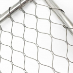 304 Edelstahl-Mesh-Hardware-Tuch, 10 x 10 cm, flexible Kabel-Balustrade, Tierbarriere, dehnbar, Gartenzaun, Bauernhof-Dekoration, Begrenzungsschutz (2 mm Draht, 0,6 x 1 m)
