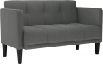 vidaXL Kahekohaline diivan tumehall 111cm kangast Kahekohaline diivan Diivan Pehmendusega diivan 2-kohaline diivan Diivan Pehmendusega diivan Lounge diivan Elutoa diivan