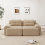 HAUSPROFI kondita modulaarsed diivanid, kaasaegne diivan elutuppa s&uuml;gava istmega, mugav n&ouml;&ouml;rdiivan magamisfunktsiooniga, kondita diivan loveseat formaadis, diivanvoodi 200 cm lai, beež