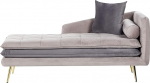Beliani R&eacute;camiere Velvet Beige Taupe kuldsete jalgadega, paremal k&auml;el Gonesse
