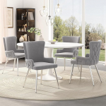 Bladez Samt Esszimmerst&uuml;hle, 4er-Set, Loungesessel mit Metallbeinen, Beige (4, Hall + H&otilde;bedane, 47 * 49 * 85)