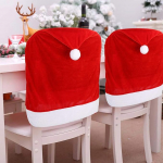 VEYLIN 4 Pack Red Hat Slipcovers S&ouml;&ouml;gitoolide katted J&otilde;ulud tooli seljatoed j&otilde;ulup&uuml;hade p&uuml;hade Festivali kaunistused - 50x60cm