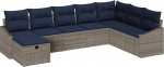 vidaXL Sofa Set mit Kissen 6 pcs Poly-Rattan, Modernes Garten-Sofa-Set, rechteckig, langlebig, leicht, UV-best&auml;ndig, geflochtenes Polyrattan, Flexibles Outdoor-M&ouml;bel