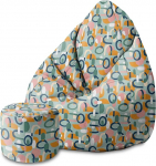 DreamRoots DreamRootsDreamRoots Bean Bag 80 x 80 x 120 cm - Bean Bag koos seljatoe ja kaanega - istmepadi t&auml;iskasvanutele koos t&auml;idisega M