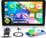 VECHTEL 4G + 128G autoraadio Android 15 VW Touareg 2003-2010, 9-tolline Incell HD 1280 x 720P puuteekraan juhtmevaba Carplay Android autoga, autoraadio koos GPS Wi-Fi USB Bluetooth FM RDS raadioga