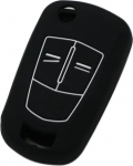 Fassport Silikoonkate Skin Jacket sobib VAUXHALL OPEL 2 nupu Flip Remote Key CV2620 Black jaoks