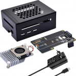 GeeekPi metallist korpus Raspberry Pi 5 jaoks, koos ametliku aktiivse jahutusega, N04 M.2 NVMe SSD PCIe perifeeriaplaadiga ja 27 W USB C toiteallikaga Raspberry Pi 5 4GB/8GB/16GB jaoks