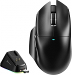 MAMBASNAKE x Attack Shark V6 traadita m&auml;nguhiir magnetilise laadimisalusega 65g kerge PAW3311 sensor 25000DPI, BT/2.4G/USB-C, 100M kl&otilde;psu, 500mAh aku parema k&auml;e kasutajatele - must